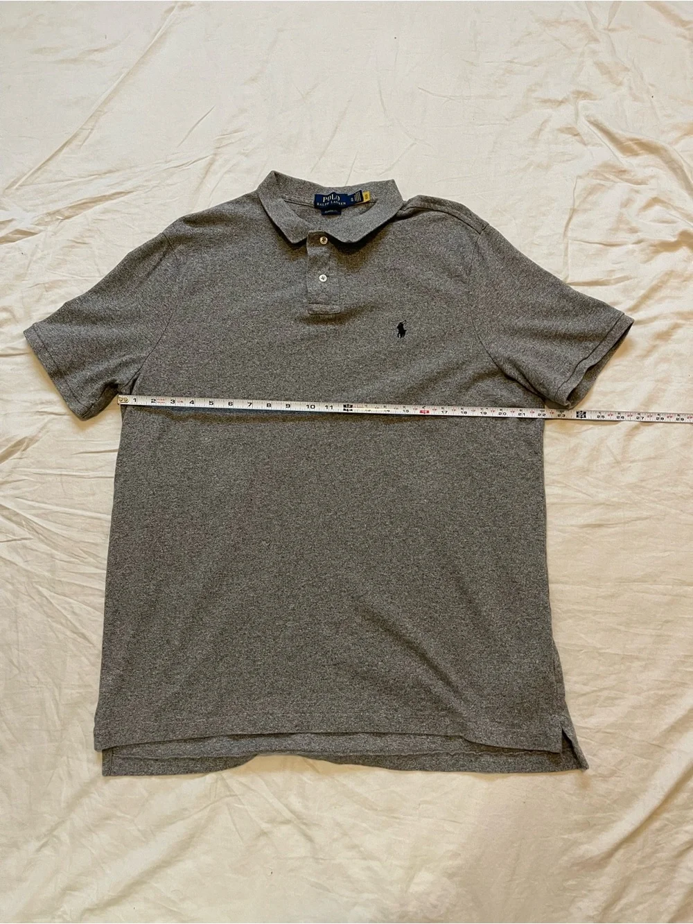 Ralph Lauren Men's Heather Grey Polo Shirt with Embroidered Pony